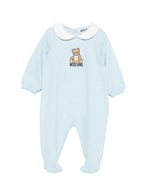 Tutina per neonato Moschino Kids azzurra con motivo Teddy Bear