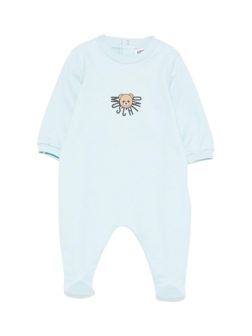 Tutina per neonato Moschino Kids azzurra con motivo Teddy Bear - Rubino Kids