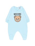 Tutina per neonato Moschino Kids azzurra con stampa Teddy Bear - Rubino Kids