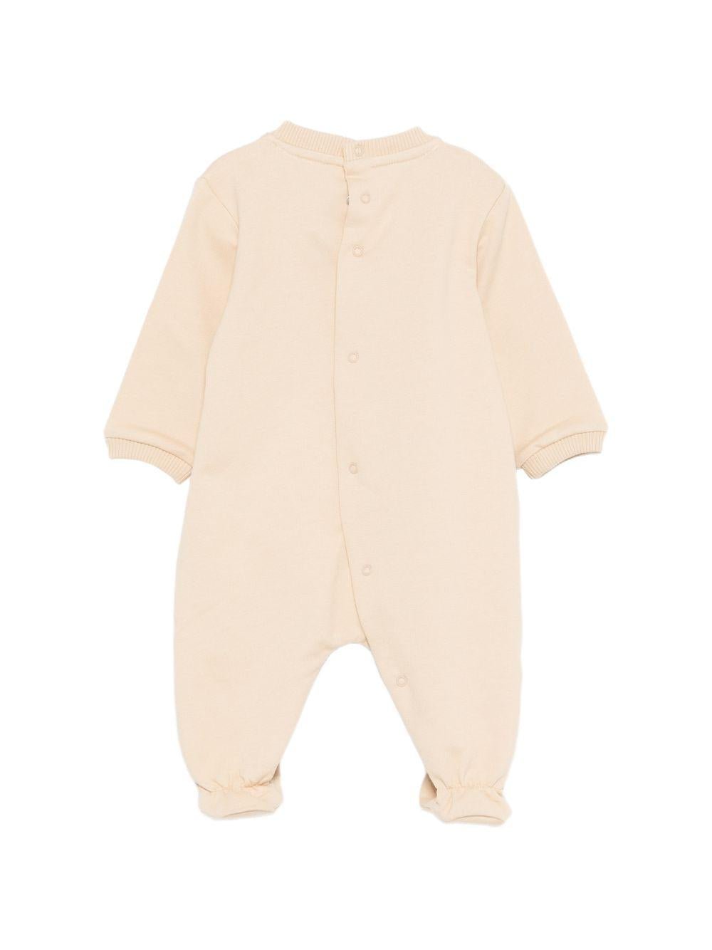 Tutina per neonato Moschino Kids beige con stampa grafica orsetto - Rubino Kids