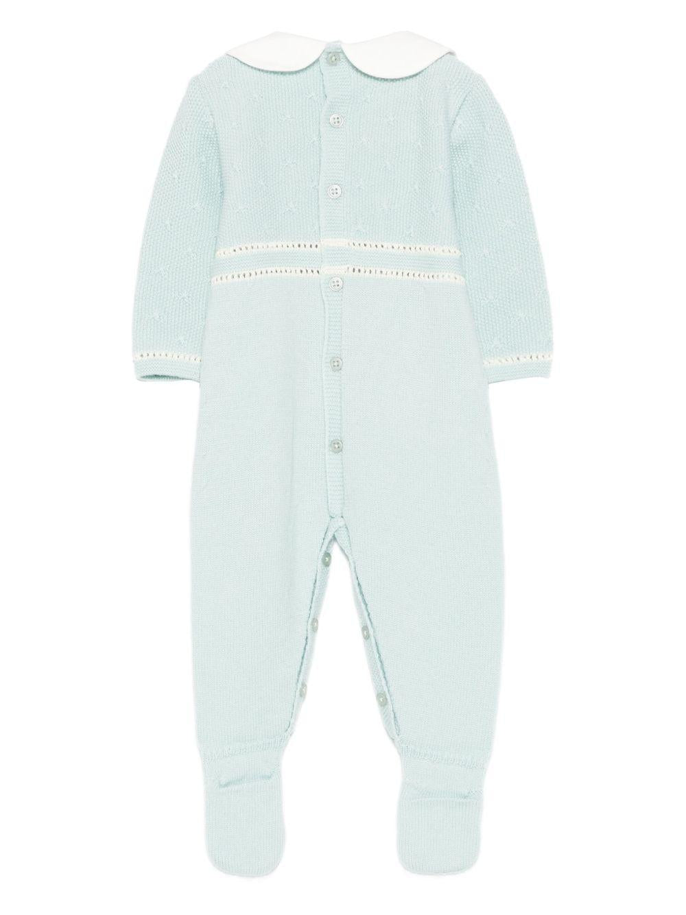 Tutina per neonato Paz Rodríguez verde con colletto alla Peter Pan - Rubino Kids