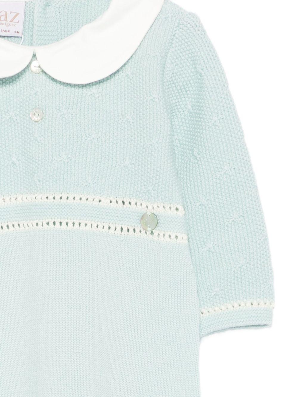 Tutina per neonato Paz Rodríguez verde con colletto alla Peter Pan - Rubino Kids