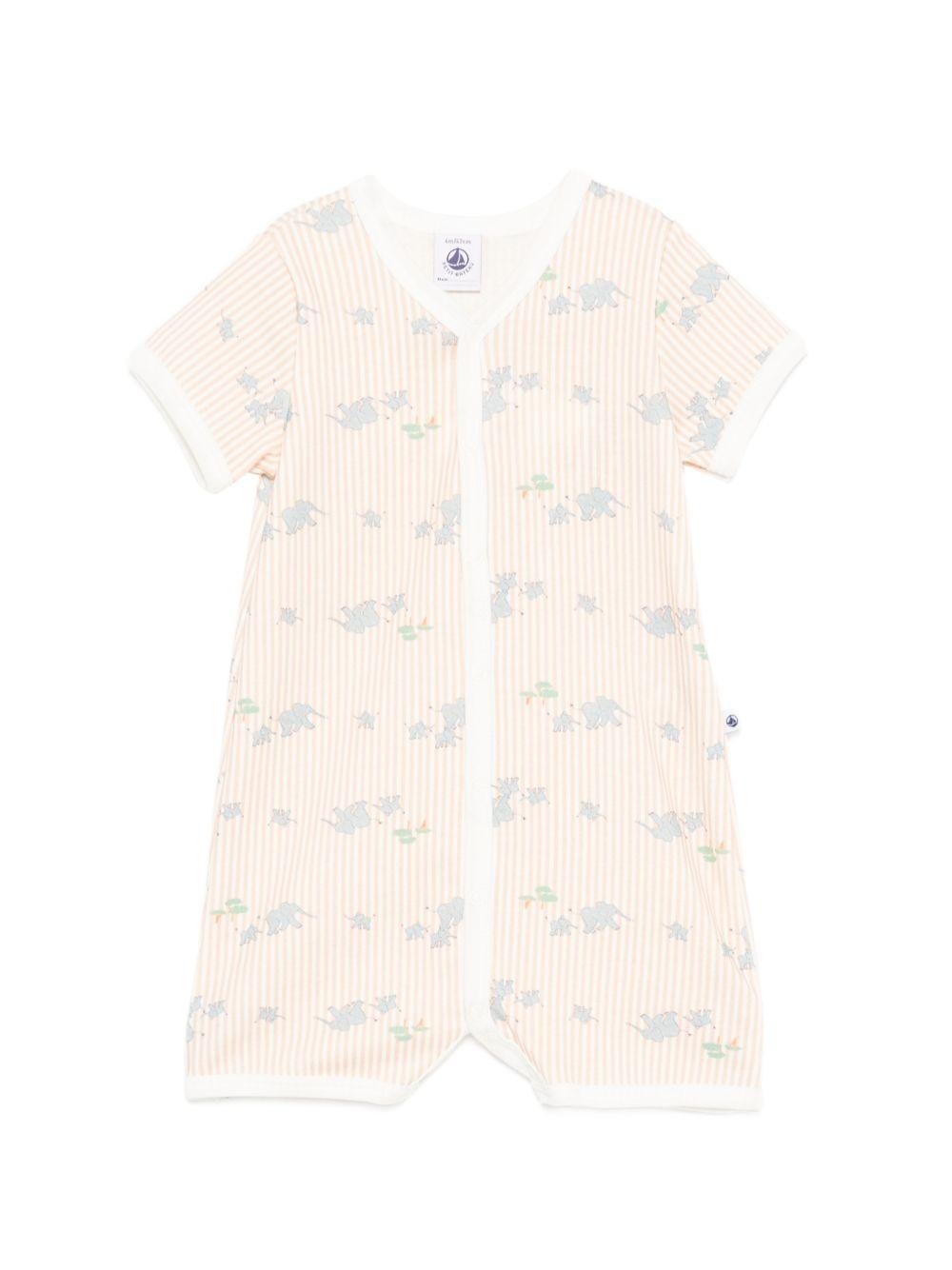 Tutina per neonato Petit Bateau arancione con design a righe verticali - Rubino Kids