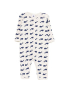 Tutina per neonato Petit Bateau beige con stampa balene all - over - Rubino Kids