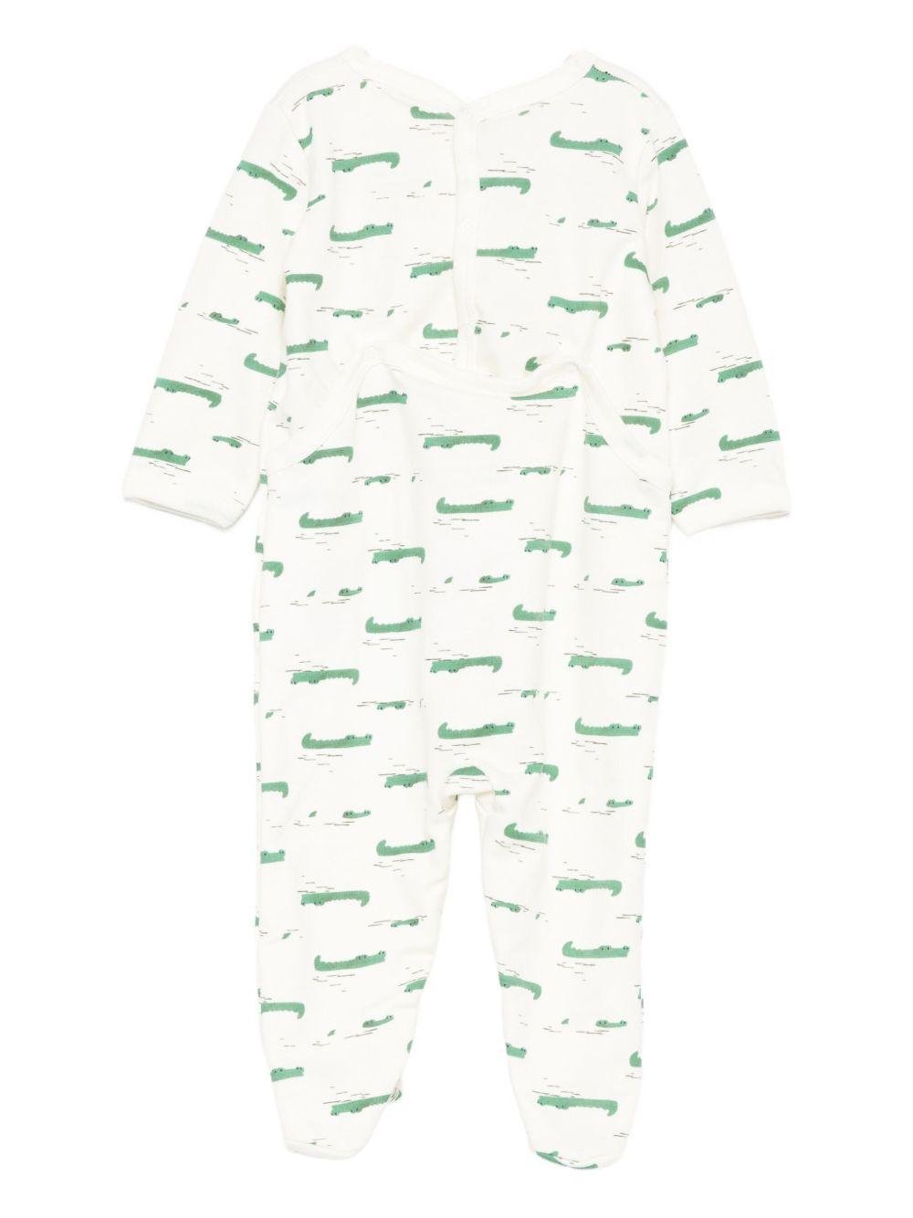 Tutina per neonato Petit Bateau bianca con stampa coccodrillo - Rubino Kids