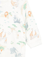 Tutina per neonato Petit Bateau bianca con stampa grafica animali all - over - Rubino Kids