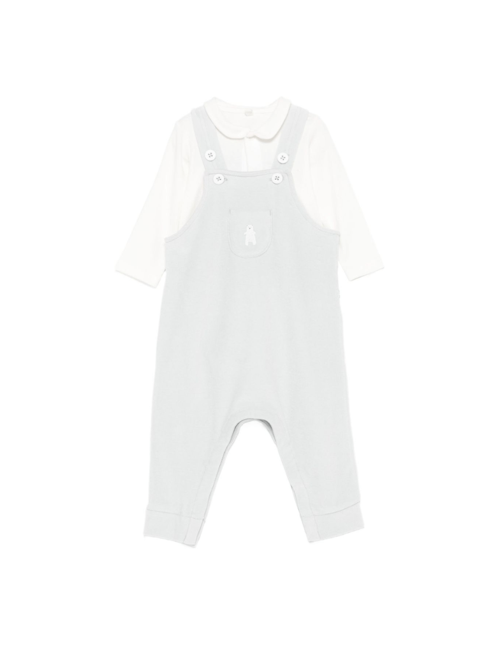 Tutina per neonato Petit Bateau blu con logo ricamato - Rubino Kids
