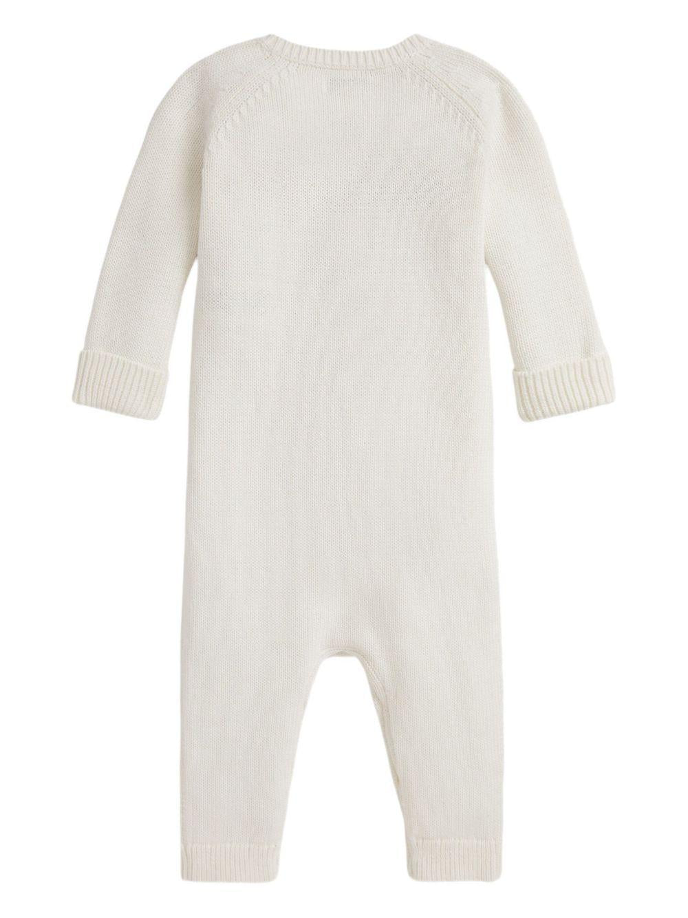 Tutina per neonato Polo Ralph Lauren Kids bianca con motivo a intarsio - Rubino Kids