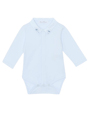 Tartin Et Chocolat baby boy's blue romper with embroidered collar