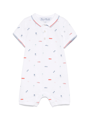 Tartine Et Chocolat white baby romper with graphic print