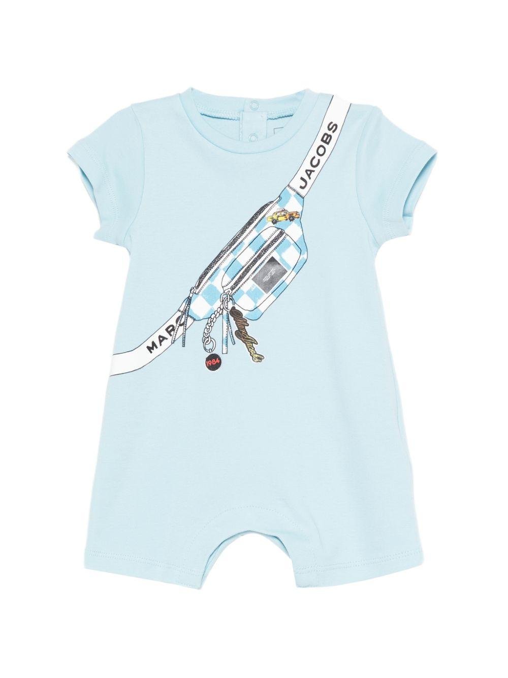 Tutina per neonato The Marc Jacobs Kids azzurra con stampa grafica sul davanti - Rubino Kids