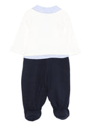 Tutine per neonato Monnalisa blu con ricamo con logo - Rubino Kids