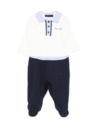 Tutine per neonato Monnalisa blu con ricamo con logo - Rubino Kids