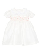 Vestito per neonata Mariella Ferrari bianco con colletto con bordo in pizzo - Rubino Kids