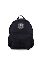 Zaino Compass per bambino Stone Island Junior nero con tasca frontale con zip - Rubino Kids