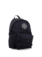 Zaino Compass per bambino Stone Island Junior nero con tasca frontale con zip - Rubino Kids