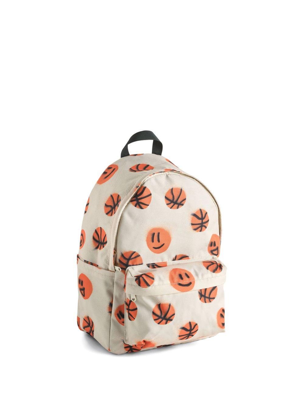 Zaino Mio per bambino Molo écru con stampa basketball - Rubino Kids