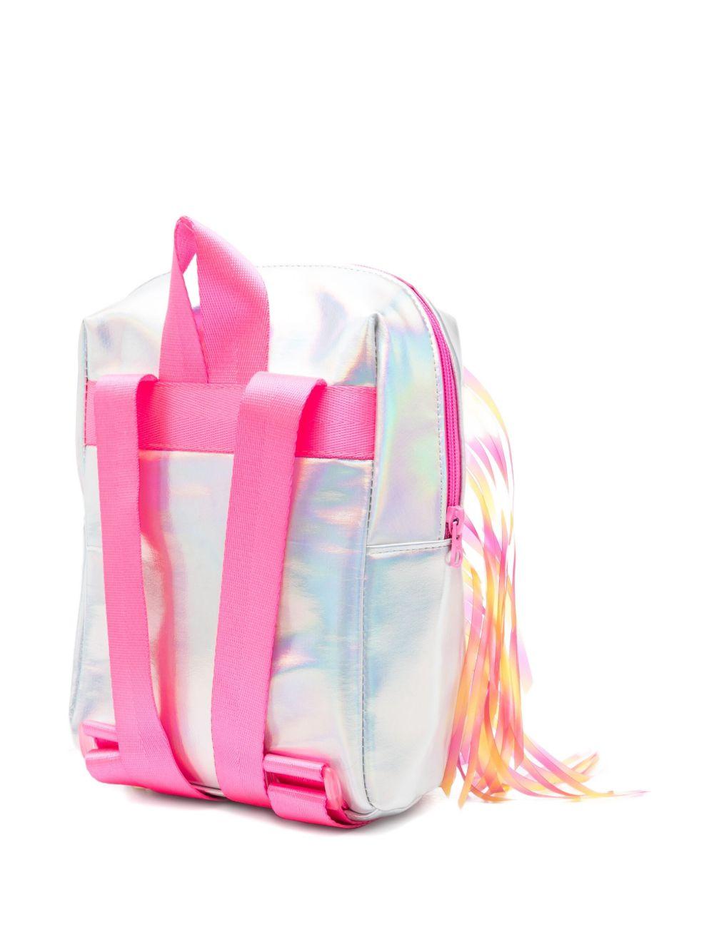 Zaino per bambina Billieblush argento con frange stampa zebra - Rubino Kids