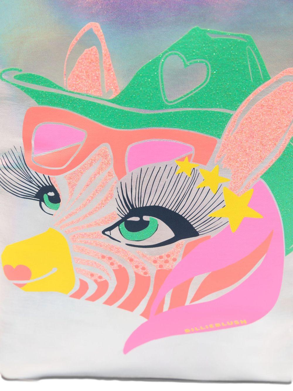 Zaino per bambina Billieblush argento con frange stampa zebra - Rubino Kids