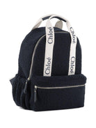 Zaino per bambina Chloé Kids blu con spalline con logo ricamato - Rubino Kids