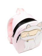 Zaino per bambina Karl Lagerfeld Kids rosa con applicazione gatto - Rubino Kids