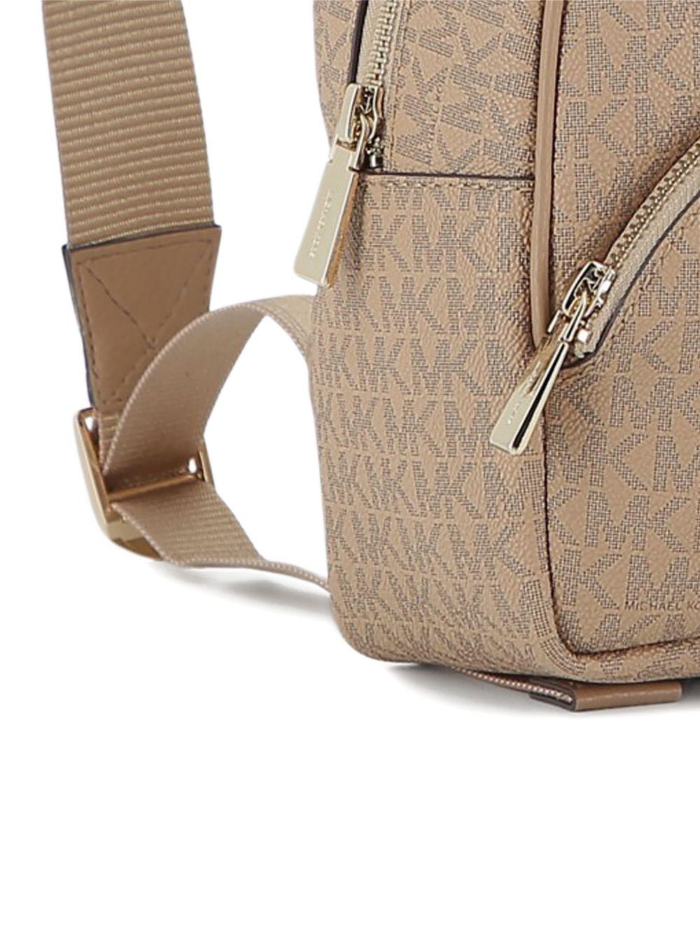 Zaino per bambina Michael Kors Kids beige con motivo con monogramma all - over - Rubino Kids