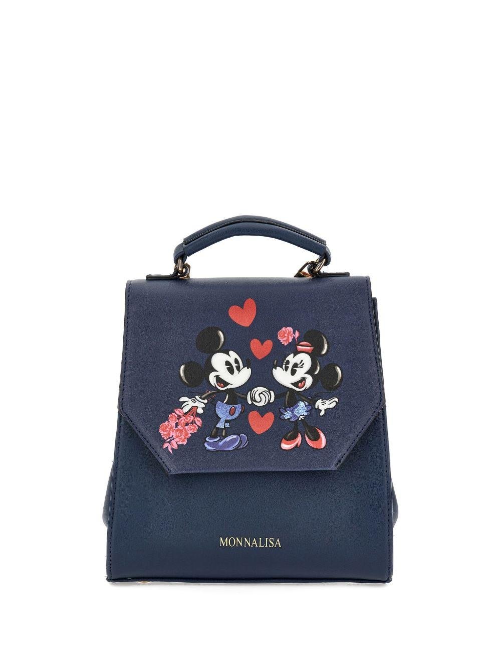 Zaino per bambina Monnalisa x Disney blu con stampa Mickey Mouse - Rubino Kids