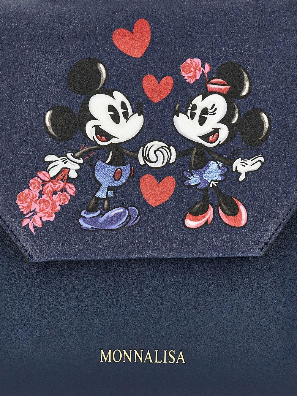 Zaino per bambina Monnalisa x Disney blu con stampa Mickey Mouse - Rubino Kids