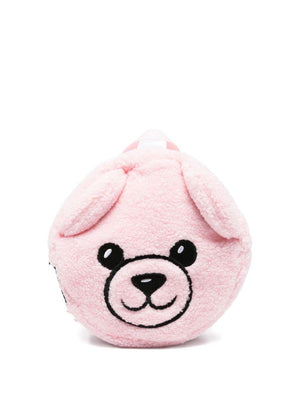 Zaino per bambina Moschino Kids rosa con motivo Teddy Bear