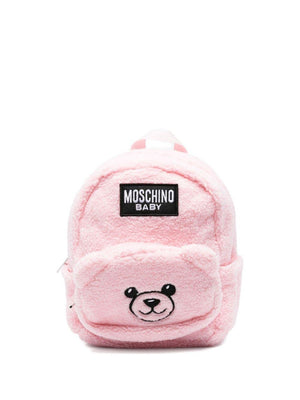 Zaino per bambina Moschino Kids rosa con motivo Teddy Bear
