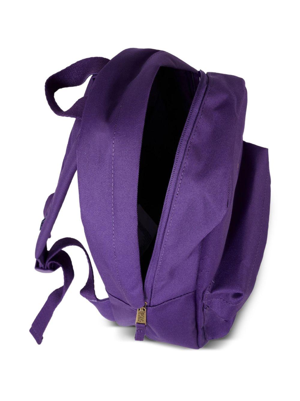 Zaino per bambina Polo Ralph Lauren Kids viola con motivo orso ricamato - Rubino Kids