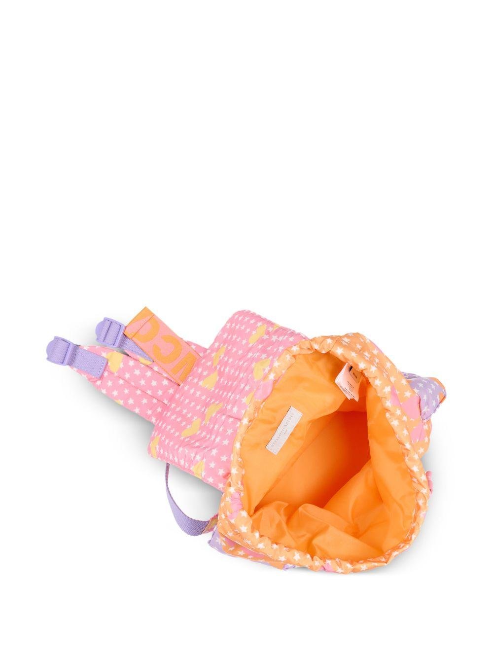 Zaino per bambina Stella McCartney Kids rosa con stampa a stelle all - over - Rubino Kids