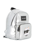 Zaino per bambini Karl Lagerfeld Kids argento con stampa - Rubino Kids