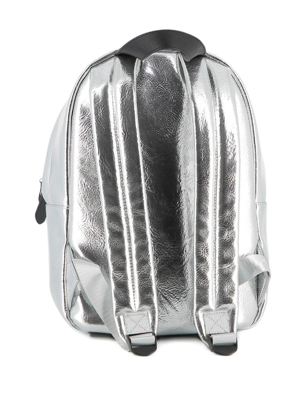 Zaino per bambini Karl Lagerfeld Kids argento con stampa - Rubino Kids