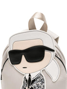 Zaino per bambini Karl Lagerfeld Kids beige con dettaglio in rilievo - Rubino Kids