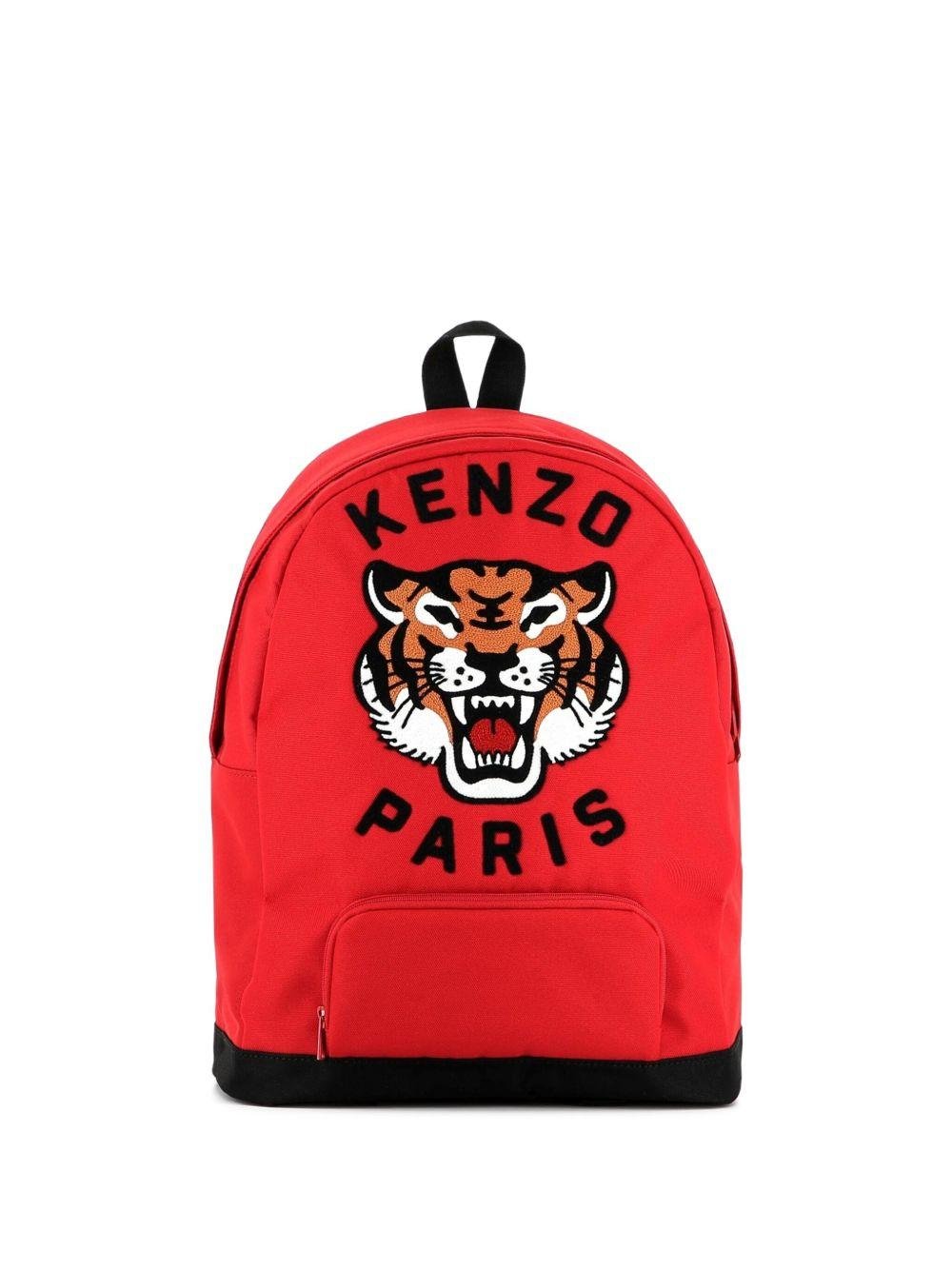 Zaino per bambini Kenzo Kids rosso con ricamo Tiger - Rubino Kids