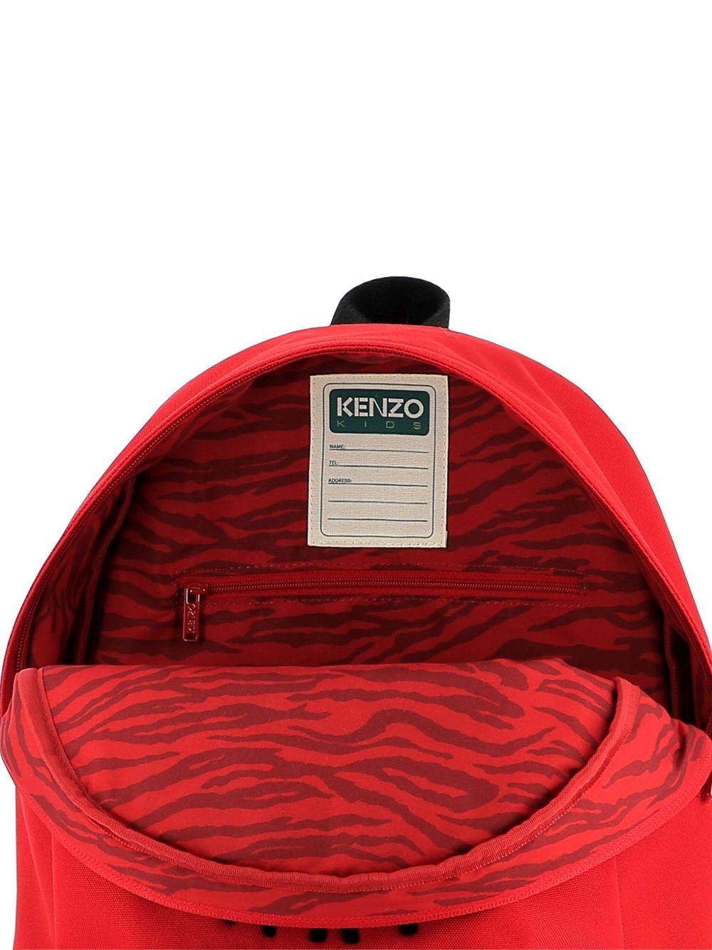 Zaino per bambini Kenzo Kids rosso con ricamo Tiger - Rubino Kids