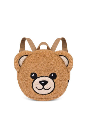 Zaino per bambini Moschino Kids marrone con motivo Teddy Bear