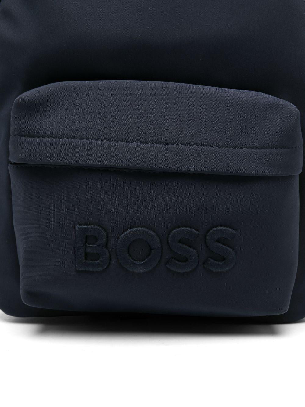 Zaino per bambino Boss Kids blu con dettaglio goffrato - Rubino Kids