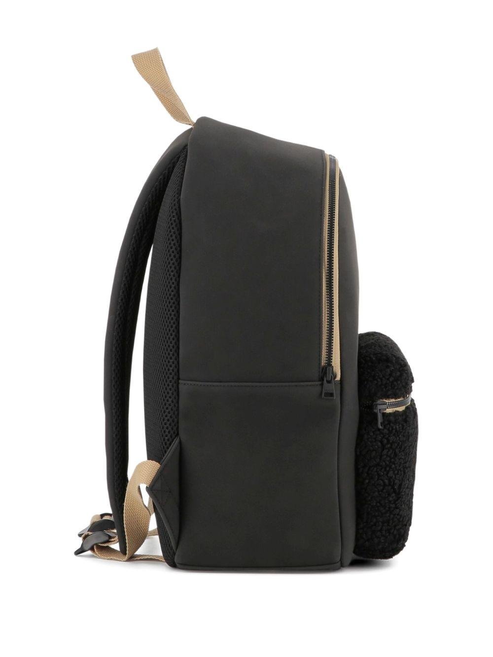 Zaino Rucksack per bambino Hugo Kids nero con applicazione frontale con logo - Rubino Kids