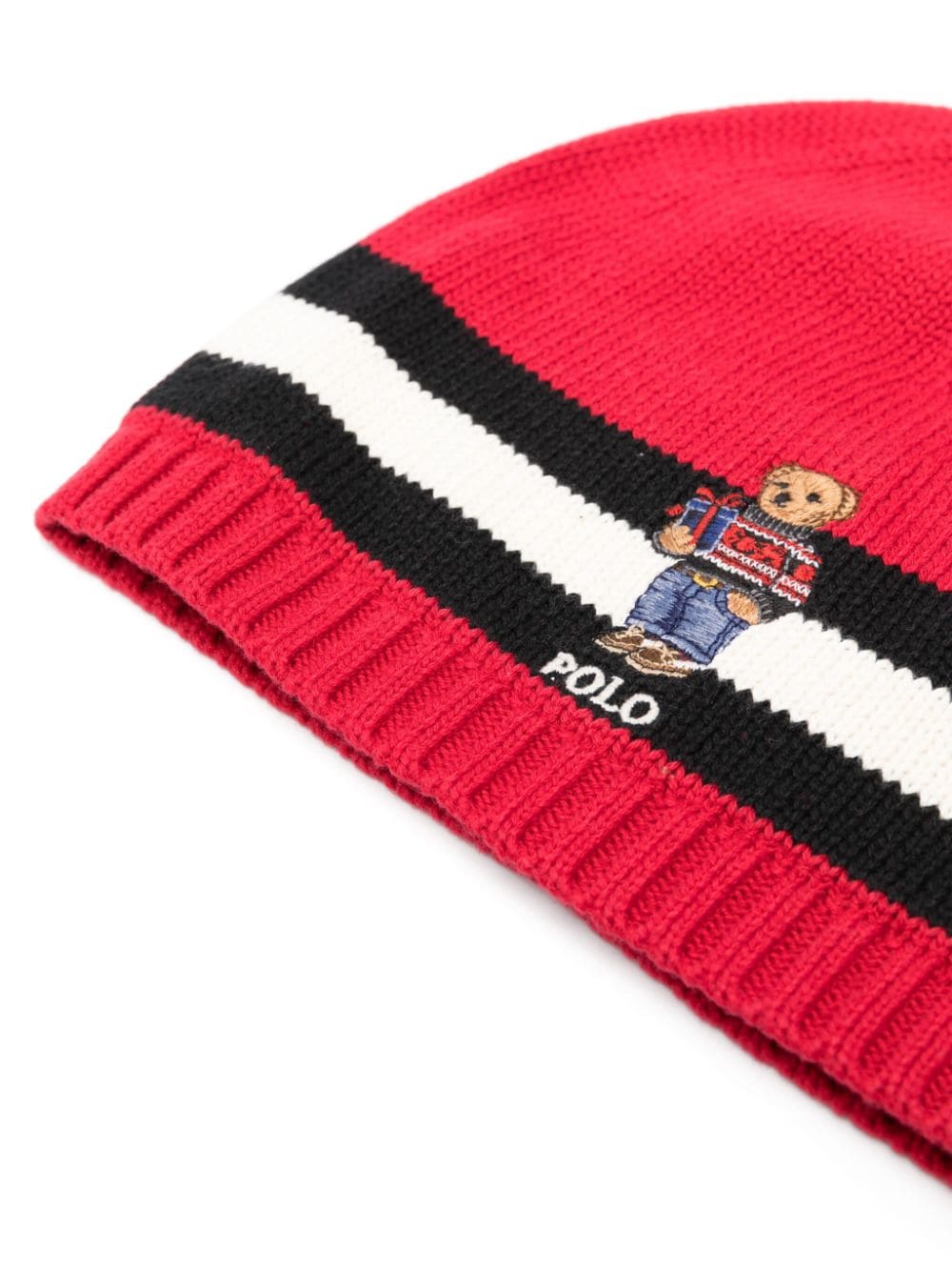 Berretto in maglia con motivo Polo Bear - Rubino Kids