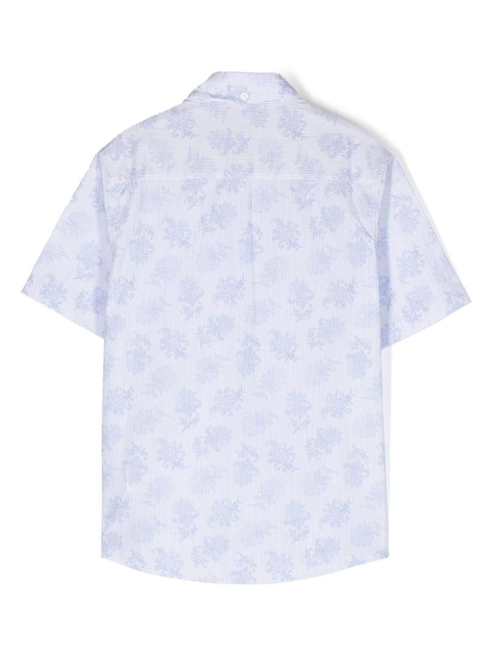 Camicia con tasche applicate a stampa floreale - Rubino Kids