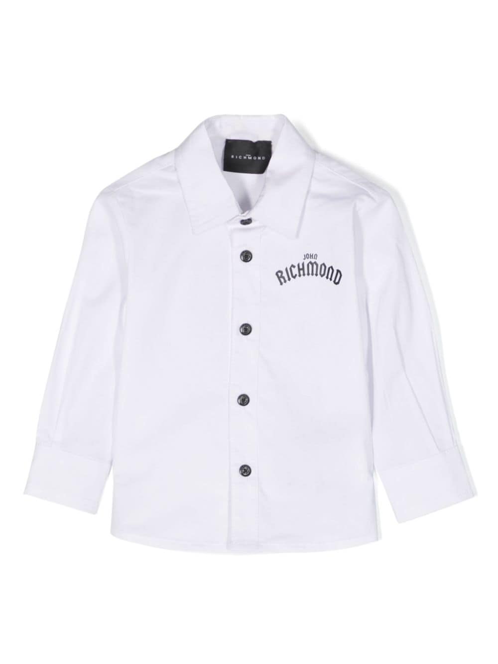 camicia in cotone con stampa logo - Rubino Kids