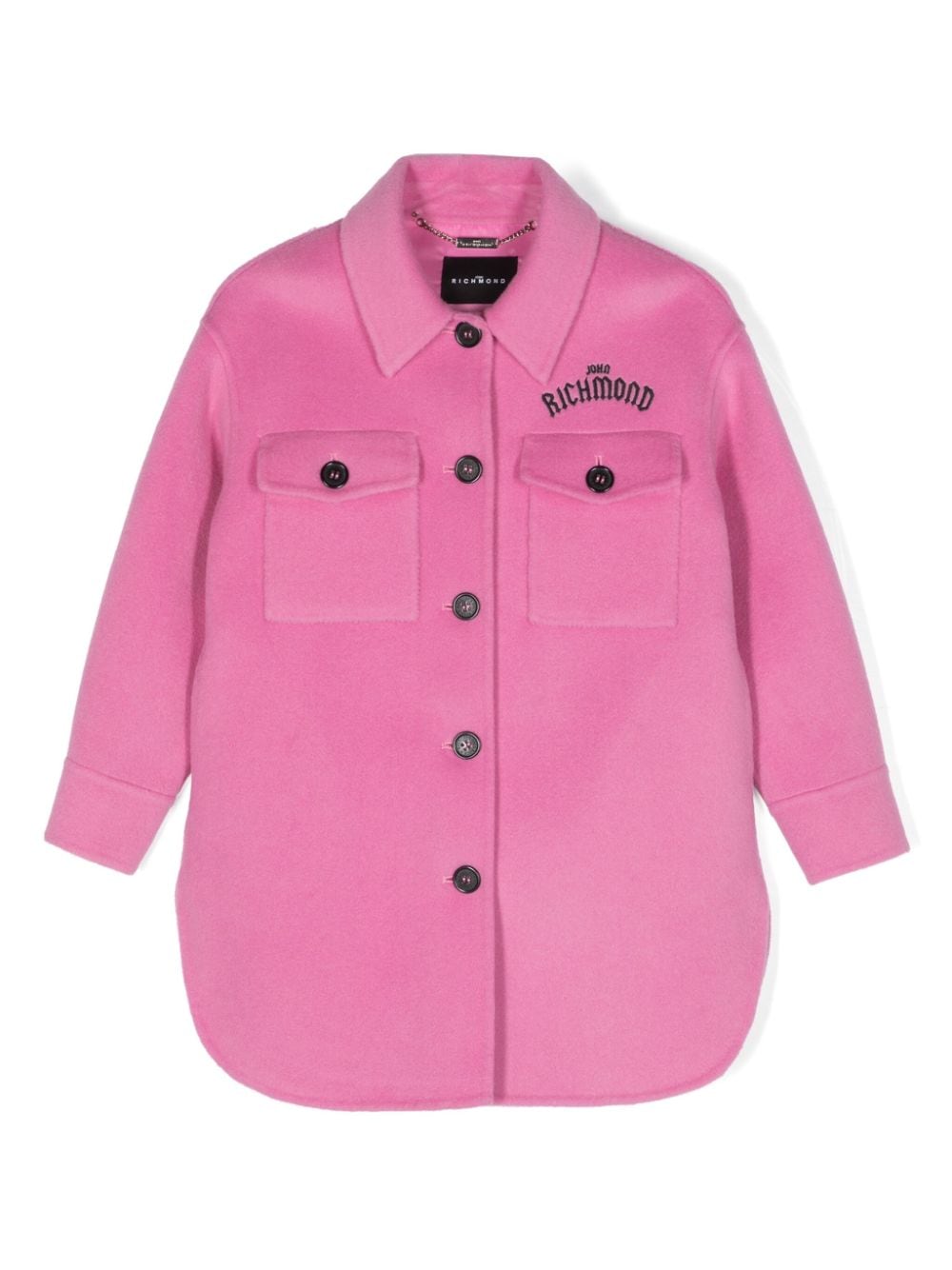 giacca-camicia con logo ricamato - Rubino Kids