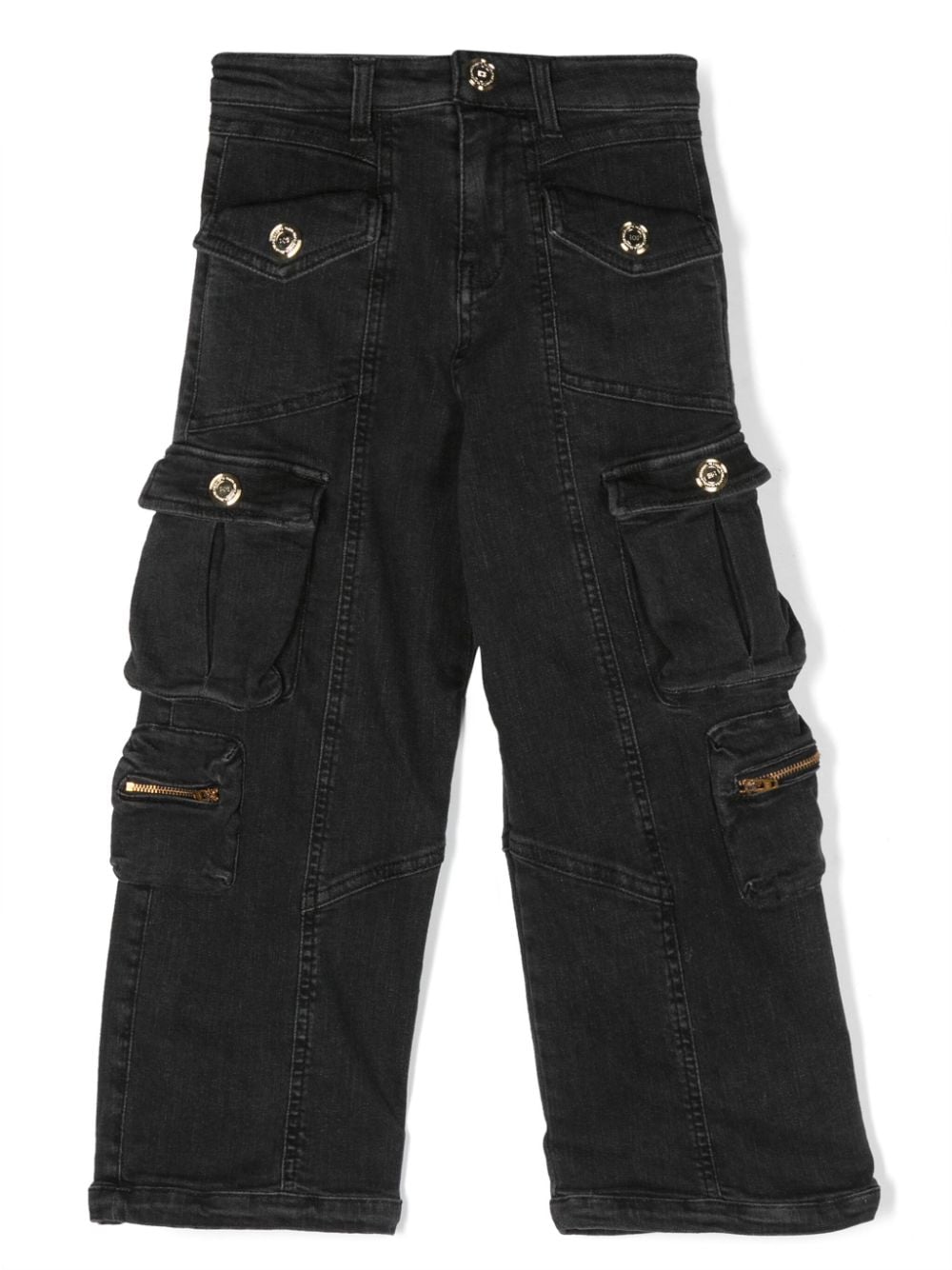 jeans a gamba dritta con toppa con logo - Rubino Kids