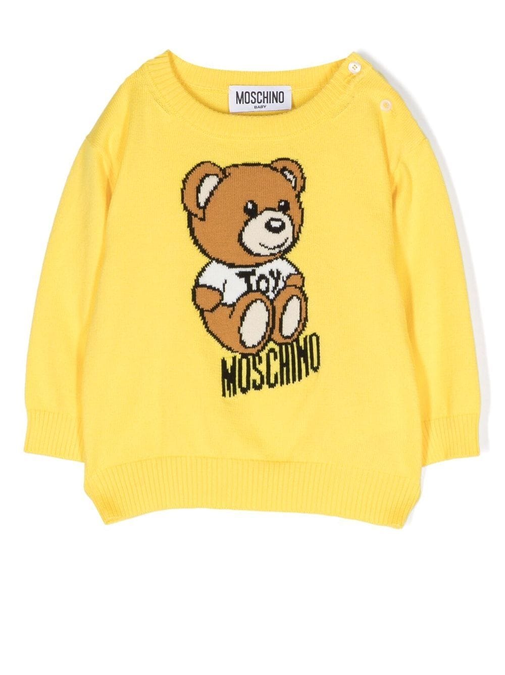 Maglione giallo Teddy intarsiato - Rubino Kids