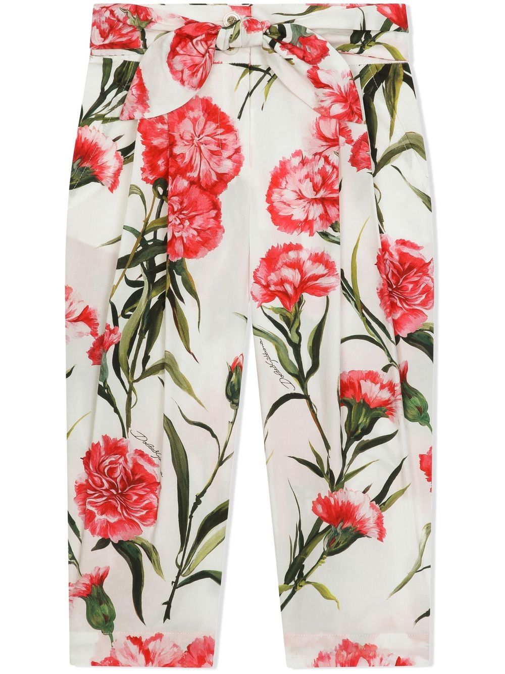 Pantaloni a fiori con cintura - Rubino Kids