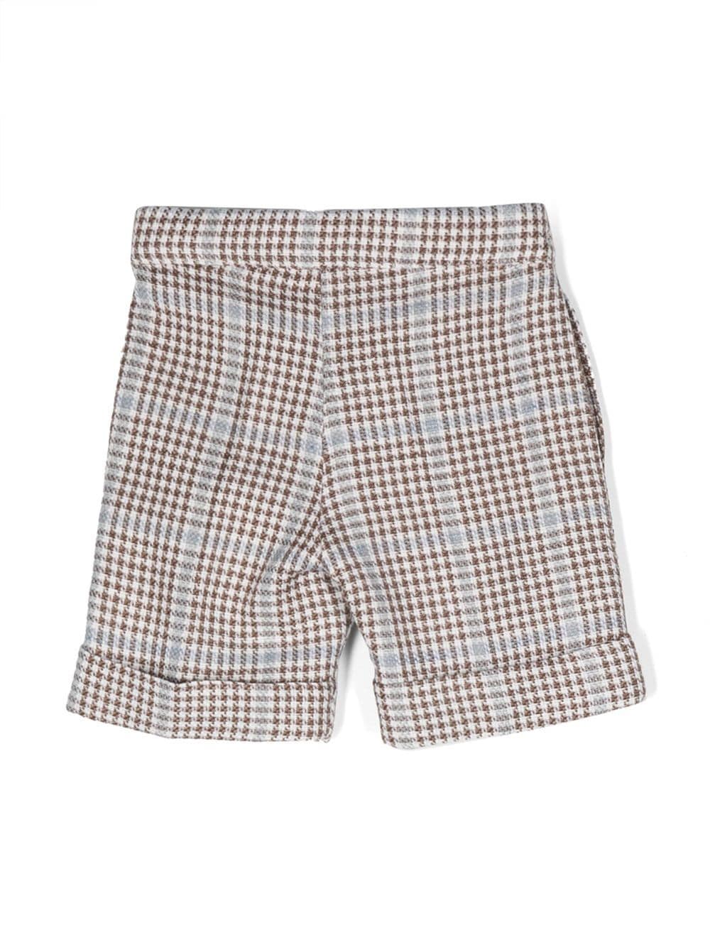 Shorts a quadri con pieghe - Rubino Kids