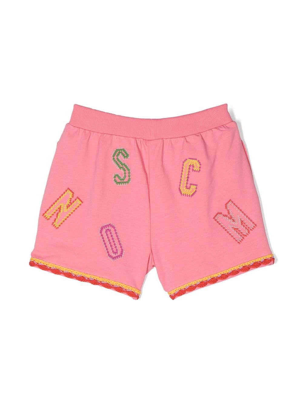 Shorts con logo ricamato all over - Rubino Kids