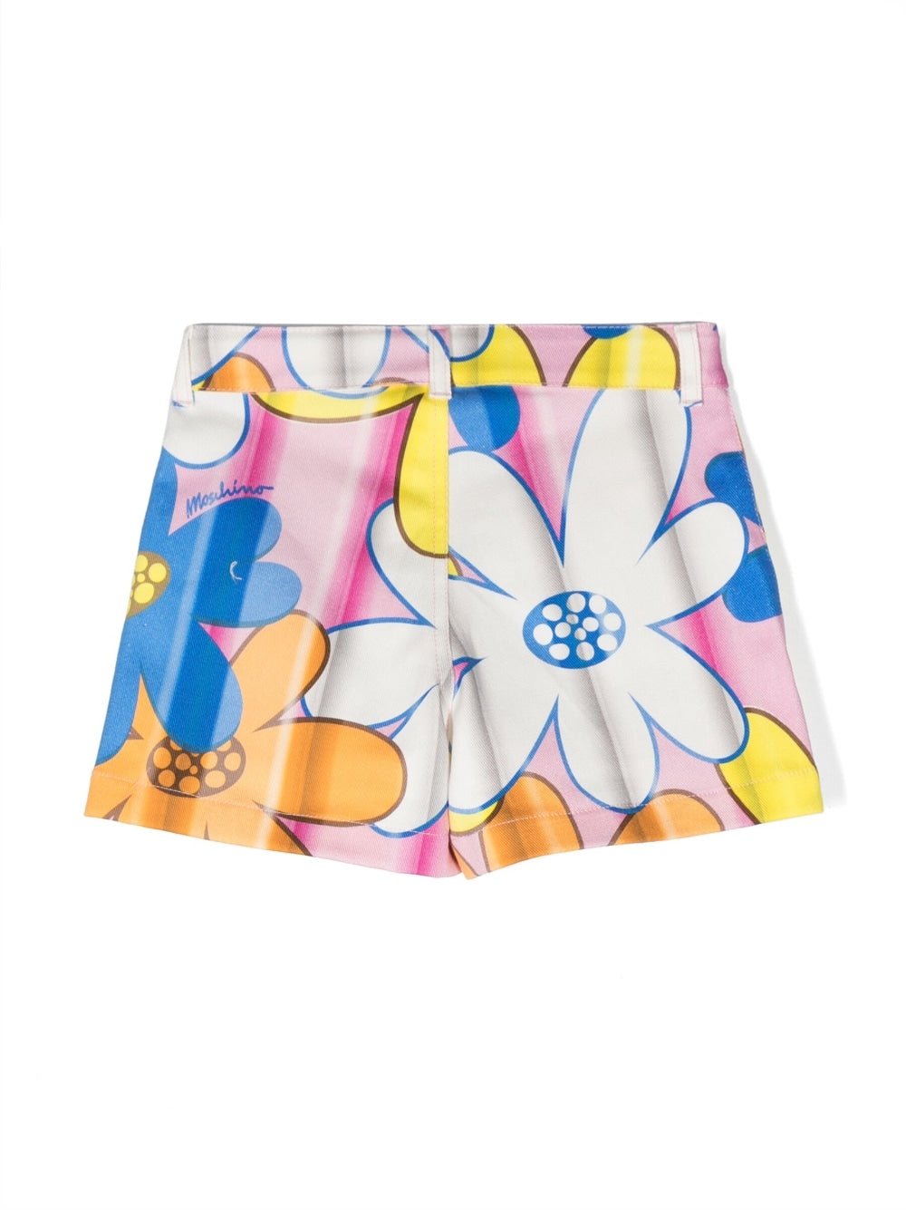 shorts in cotone elasticizzato con stampa floreale - Rubino Kids